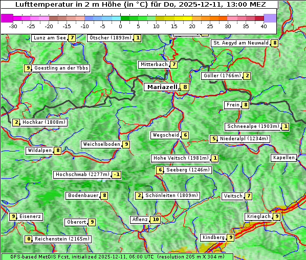 Temperatur, 11. 12. 2025