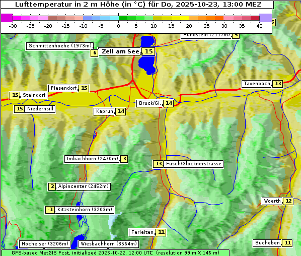 Temperatur, 23. 10. 2025