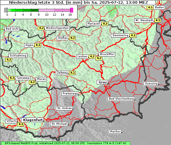 Niederschlag, 12. 7. 2025
