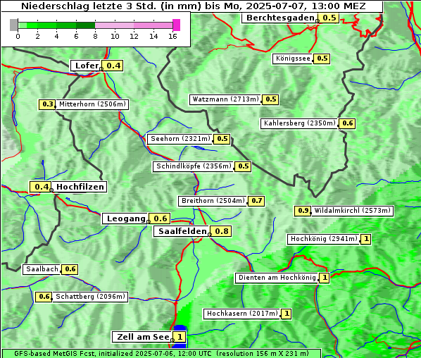 Niederschlag, 7. 7. 2025