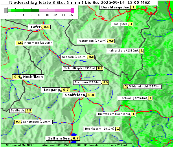 Niederschlag, 14. 9. 2025