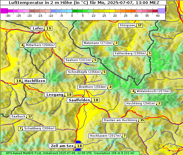 Temperatur, 7. 7. 2025
