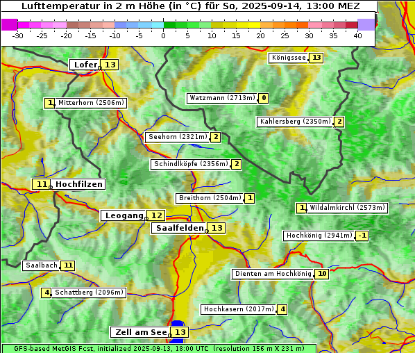 Temperatur, 14. 9. 2025