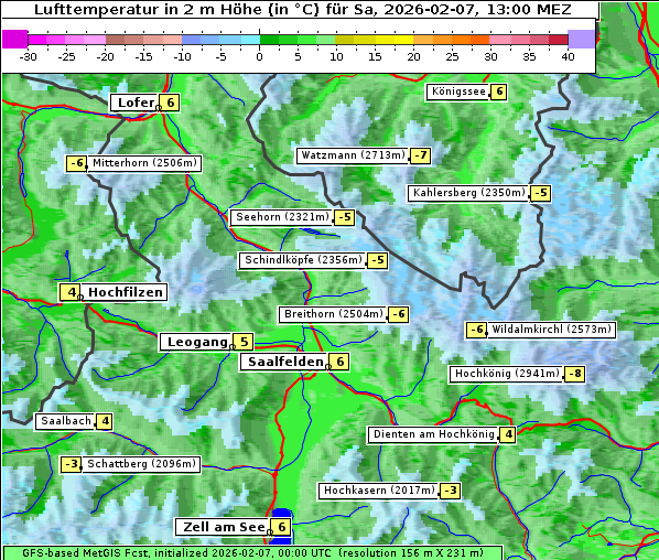 Temperatur, 7. 2. 2026