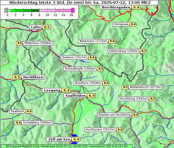 Niederschlag, 12. 7. 2025