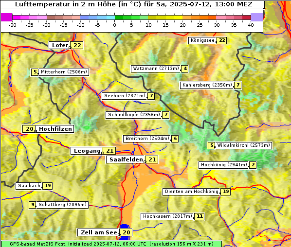 Temperatur, 12. 7. 2025