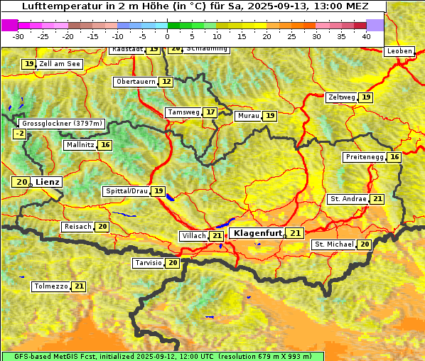 Temperatur, 13. 9. 2025
