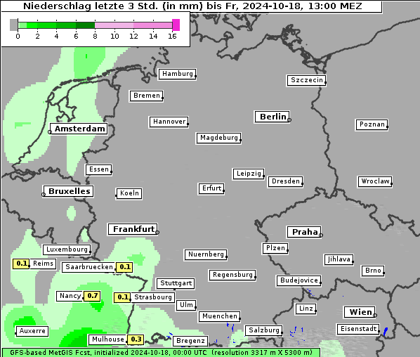 Niederschlag, 18. 10. 2024