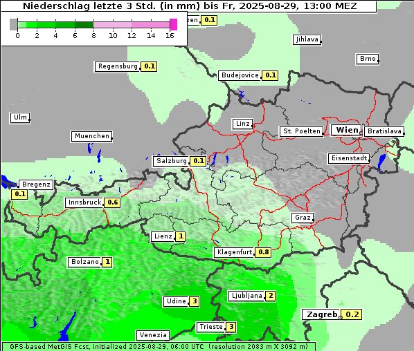 Niederschlag, 29. 8. 2025