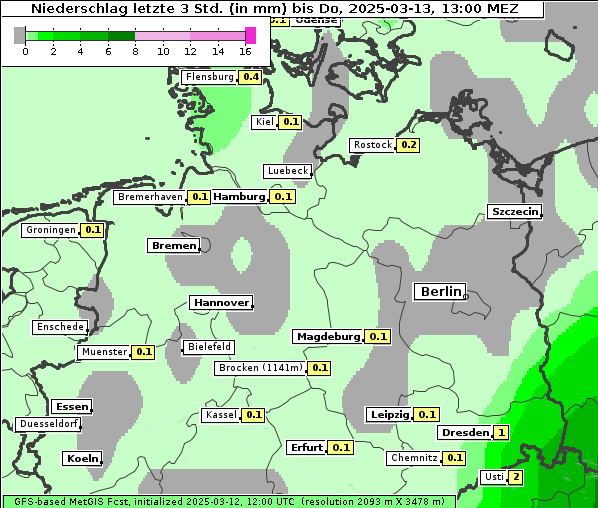 Niederschlag, 13. 3. 2025