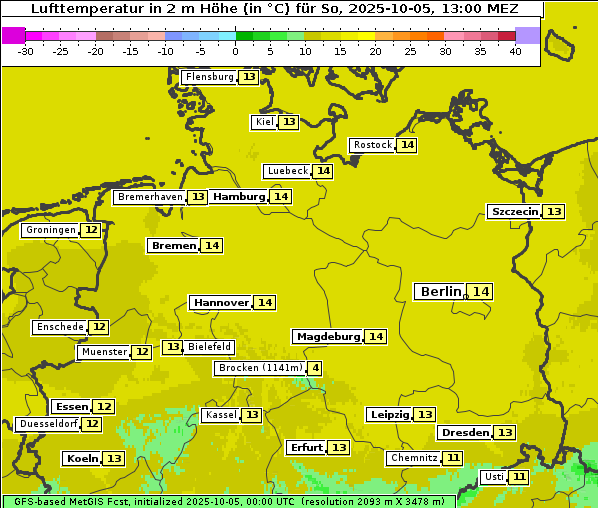 Temperatur, 5. 10. 2025