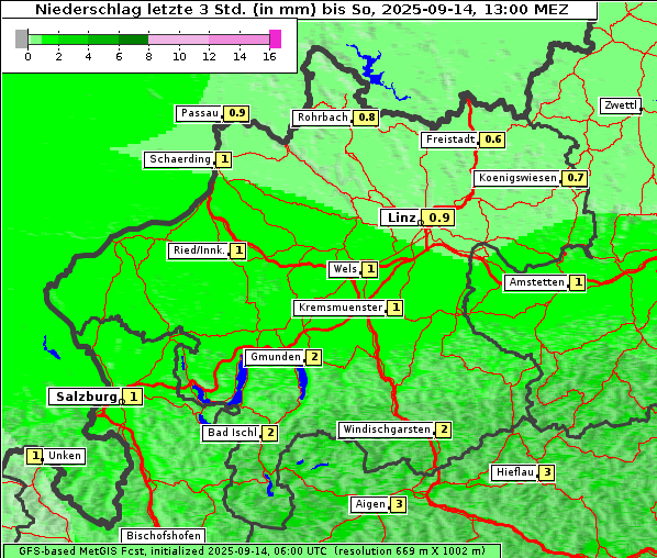 Niederschlag, 14. 9. 2025