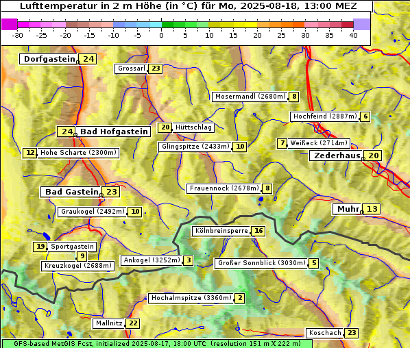 Temperatur, 18. 8. 2025