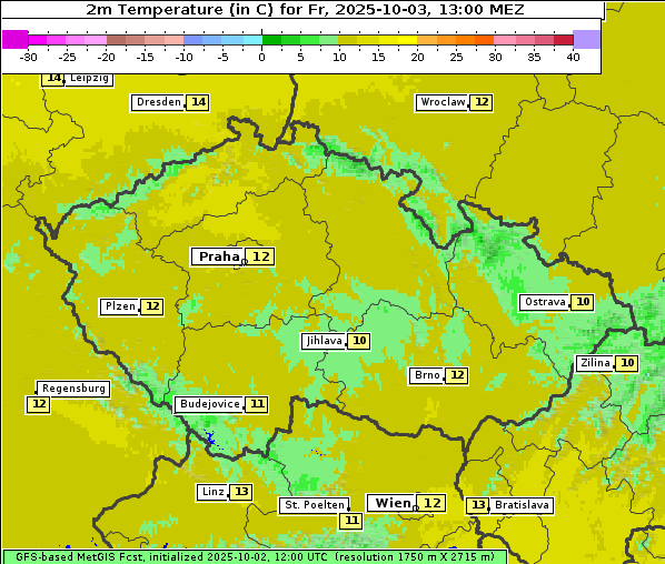 Temperatur, 3. 10. 2025