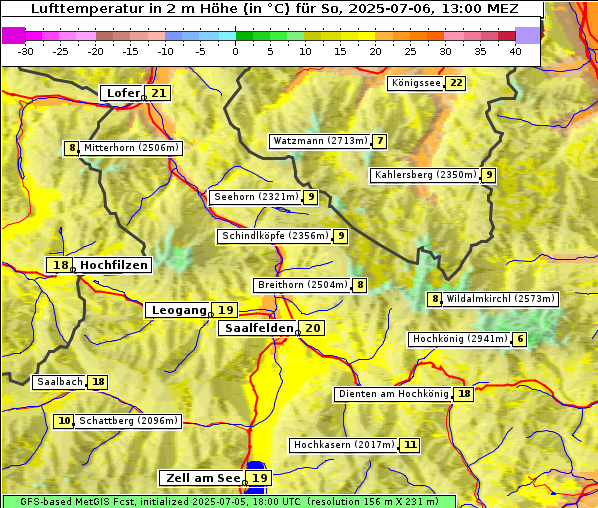 Temperatur, 6. 7. 2025