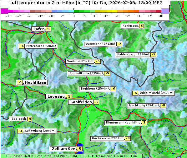 Temperatur, 5. 2. 2026