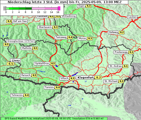 Niederschlag, 9. 5. 2025