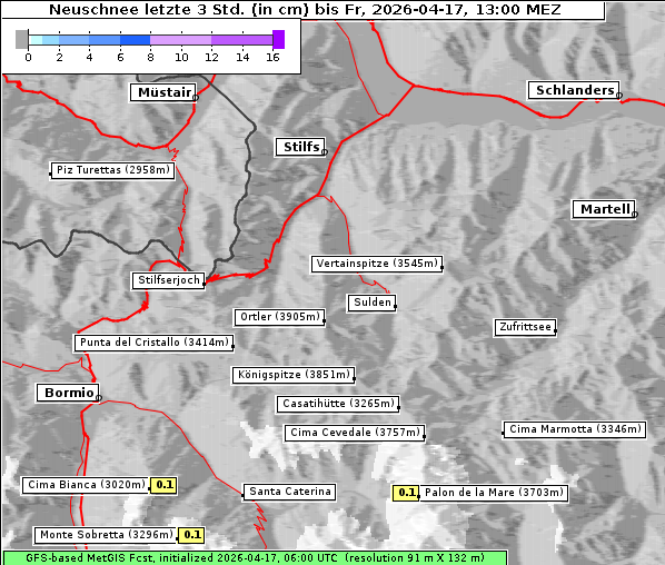 Neuschnee, 17. 4. 2026