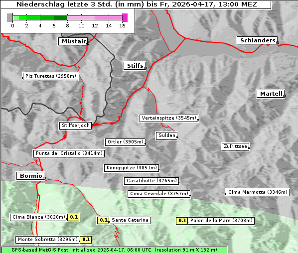 Niederschlag, 17. 4. 2026
