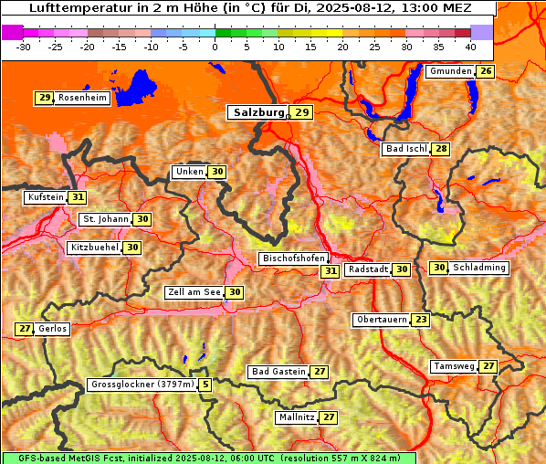 Temperatur, 12. 8. 2025