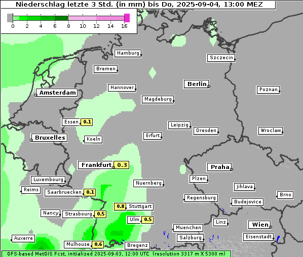 Niederschlag, 4. 9. 2025