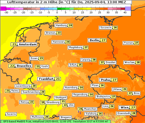 Temperatur, 4. 9. 2025