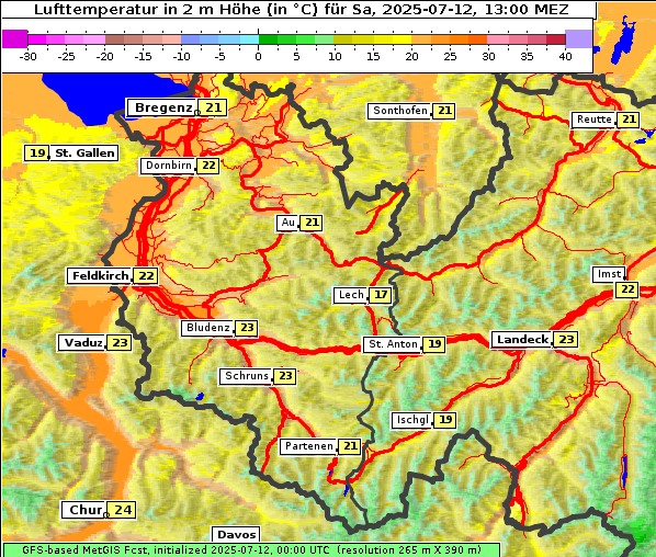 Temperatur, 12. 7. 2025