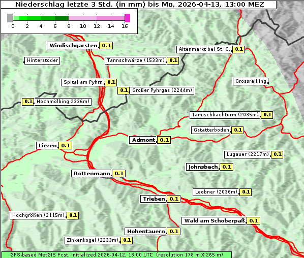 Niederschlag, 13. 4. 2026