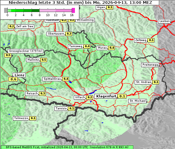 Niederschlag, 13. 4. 2026