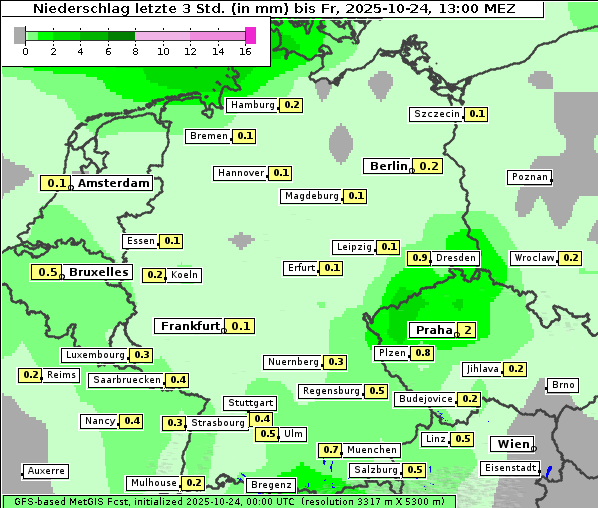 Niederschlag, 24. 10. 2025
