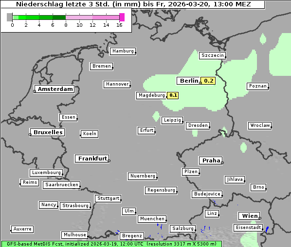 Niederschlag, 20. 3. 2026