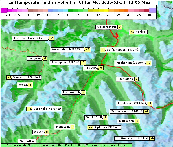 Temperatur, 24. 2. 2025