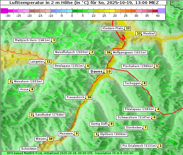 Temperatur, 19. 10. 2025