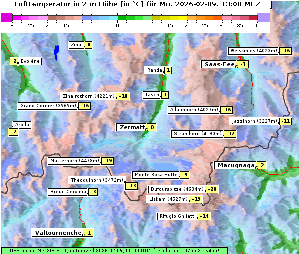 Temperatur, 9. 2. 2026