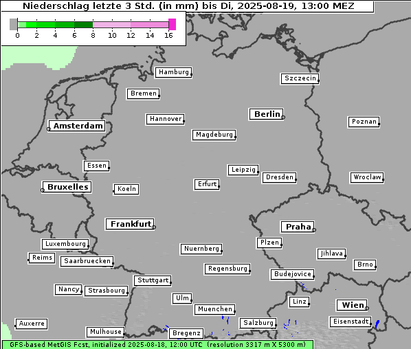 Niederschlag, 19. 8. 2025