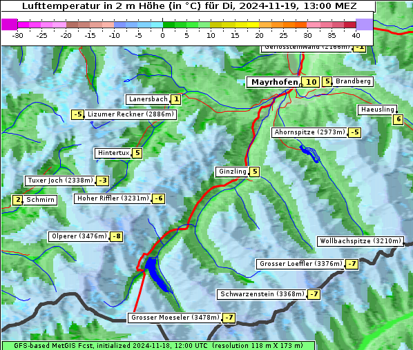 Temperatur, 19. 11. 2024