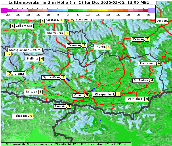 Temperatur, 5. 2. 2026
