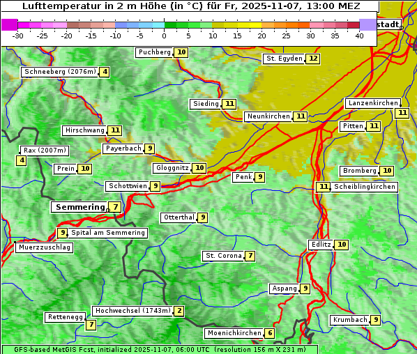 Temperatur, 7. 11. 2025