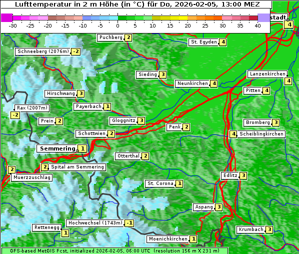 Temperatur, 5. 2. 2026