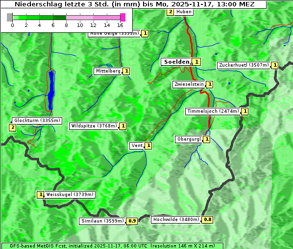 Niederschlag, 17. 11. 2025