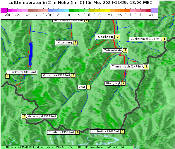 Temperatur, 25. 11. 2024