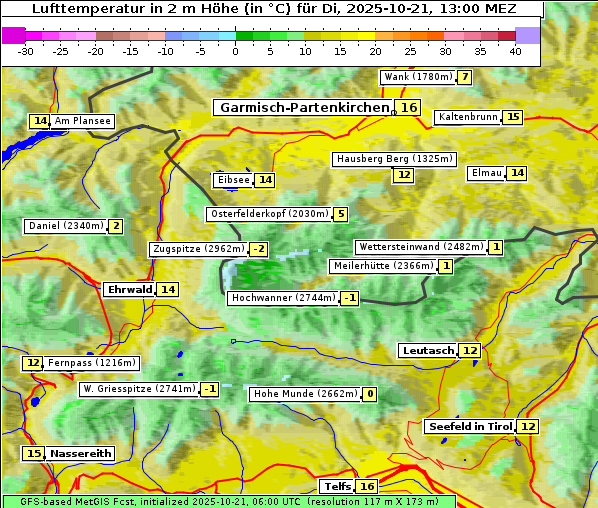 Temperatur, 21. 10. 2025