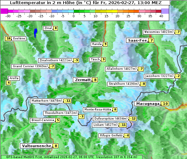 Temperatur, 27. 2. 2026