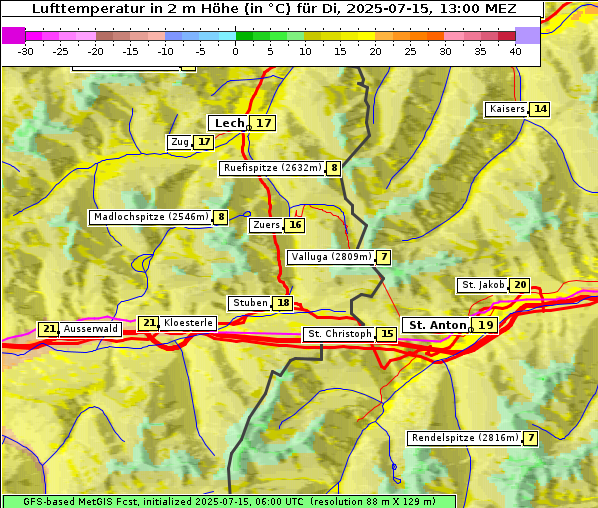 Temperatur, 15. 7. 2025