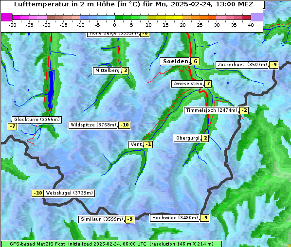 Temperatur, 24. 2. 2025