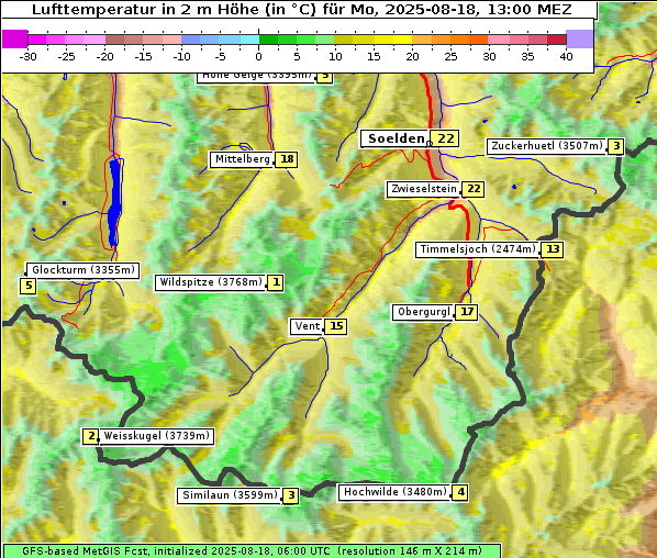 Temperatur, 18. 8. 2025