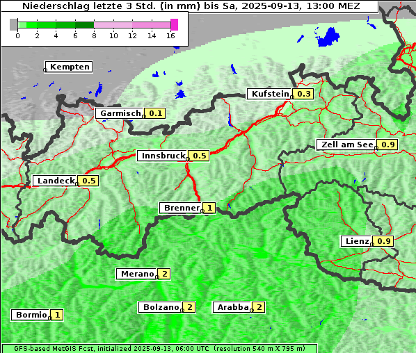 Niederschlag, 13. 9. 2025