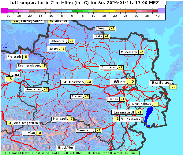 Temperatur, 11. 1. 2026