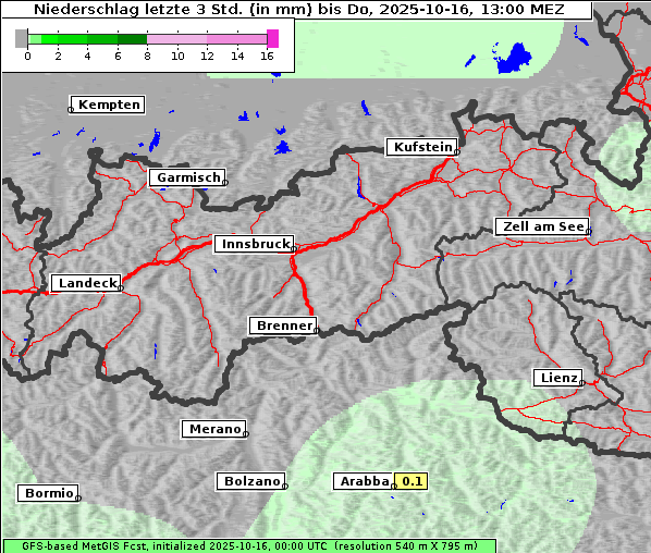 Niederschlag, 16. 10. 2025