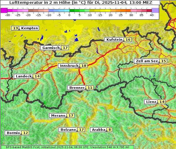 Temperatur, 4. 11. 2025